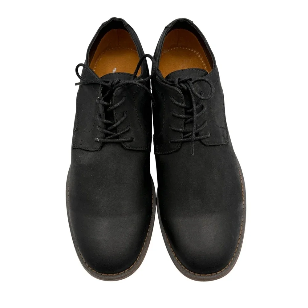 J75 by JUMP Oxford Dress Shoes Mens 10.5 Black Excellent Matte Plain Toe Lace Up